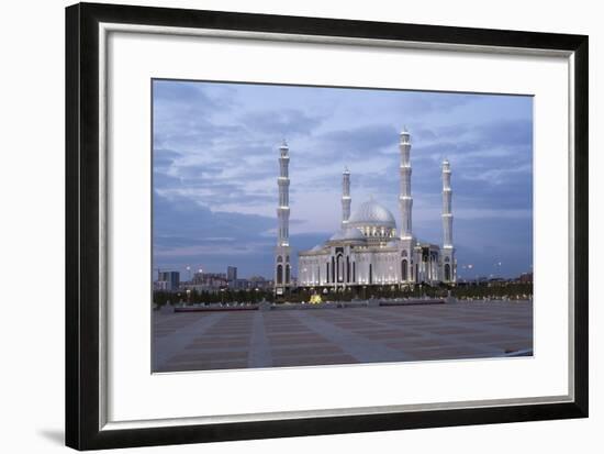 Hazrat Sultan Mosque, the Largest in Central Asia, at Dusk, Astana, Kazakhstan, Central Asia-Gavin Hellier-Framed Photographic Print