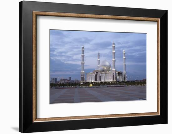 Hazrat Sultan Mosque, the Largest in Central Asia, at Dusk, Astana, Kazakhstan, Central Asia-Gavin Hellier-Framed Photographic Print