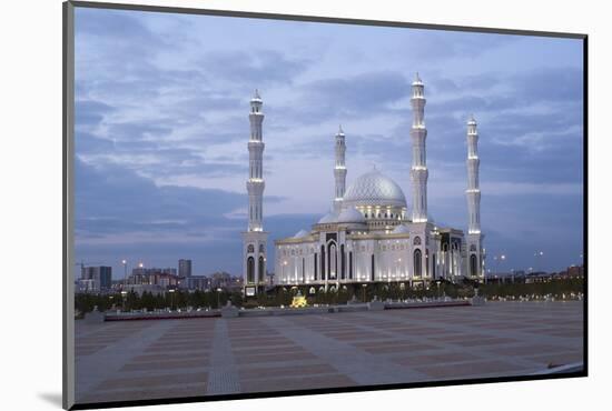 Hazrat Sultan Mosque, the Largest in Central Asia, at Dusk, Astana, Kazakhstan, Central Asia-Gavin Hellier-Mounted Photographic Print