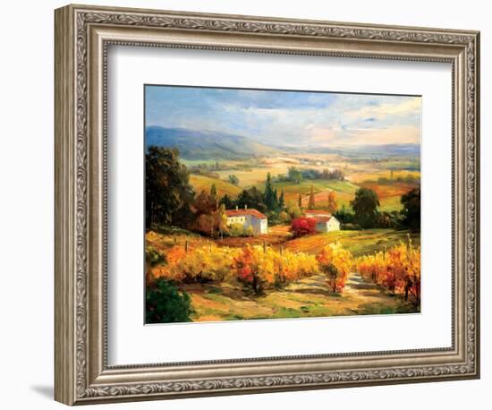 Hazy Tuscan Farm-S. Hinus-Framed Art Print