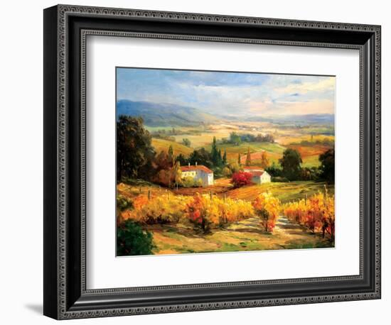 Hazy Tuscan Farm-S. Hinus-Framed Art Print