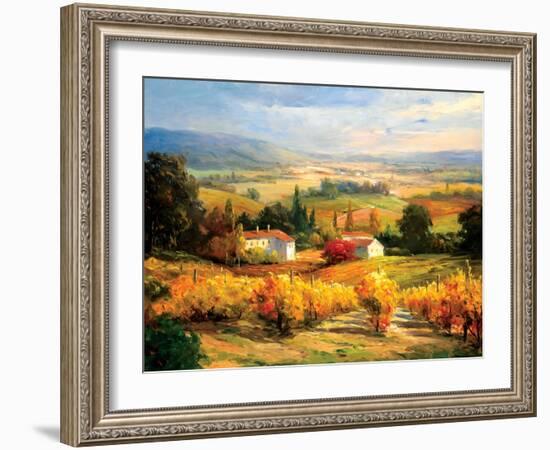 Hazy Tuscan Farm-S. Hinus-Framed Art Print