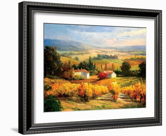 Hazy Tuscan Farm-S. Hinus-Framed Art Print