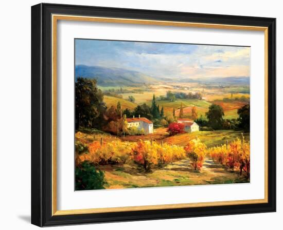 Hazy Tuscan Farm-S. Hinus-Framed Art Print