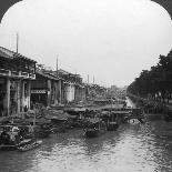 The Crowded Canal, from the English Bridge, Canton, China, 1901-HC White-Photographic Print