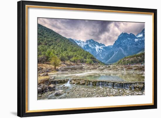 Hdr Image of Cascading Falls at Baishuihe-Andreas Brandl-Framed Photographic Print