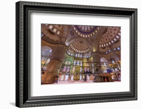 Hdr. Main Prayer Area in the Blue Mosque. Istanbul. Turkey-Tom Norring-Framed Photographic Print