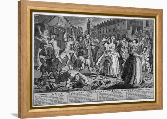 'He and his drunken companions raise a riot in Covent Garden', 1735-Anon-Framed Premier Image Canvas