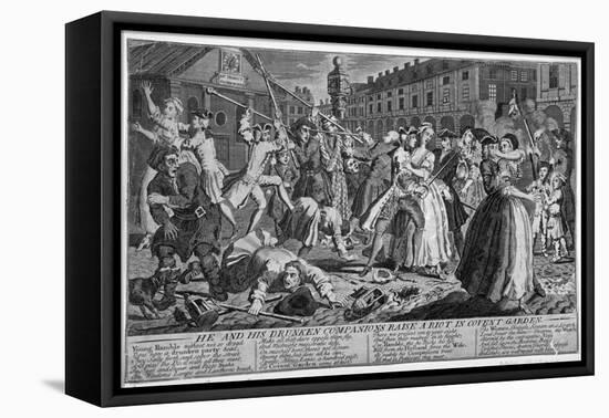 'He and his drunken companions raise a riot in Covent Garden', 1735-Anon-Framed Premier Image Canvas