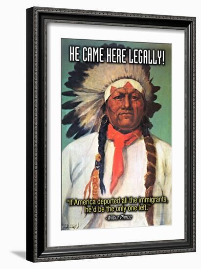 He Came Here Legally-Wilbur Pierce-Framed Art Print