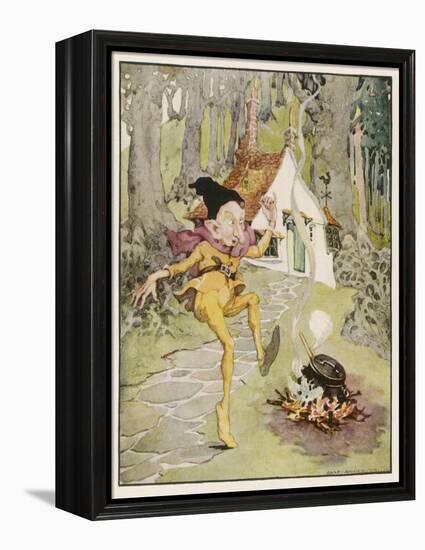 He Dances Gleefully Around a Fire Chanting His Name-Anne Anderson-Framed Stretched Canvas