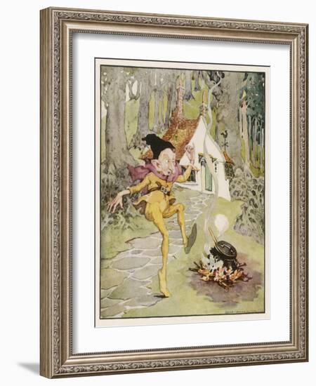 He Dances Gleefully Around a Fire Chanting His Name-Anne Anderson-Framed Art Print