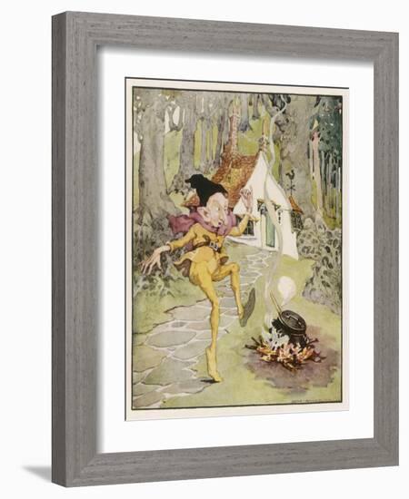 He Dances Gleefully Around a Fire Chanting His Name-Anne Anderson-Framed Art Print