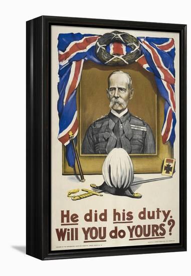He Did His Duty. Will You Do Yours ?' a British Recruitment Poster-null-Framed Premier Image Canvas