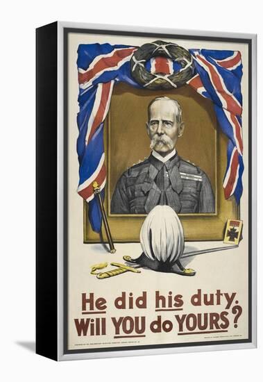 He Did His Duty. Will You Do Yours ?' a British Recruitment Poster-null-Framed Premier Image Canvas