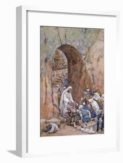 He Did No Miracles Save That He Healed Them-James Tissot-Framed Giclee Print