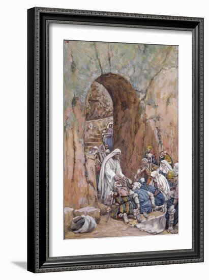 He Did No Miracles Save That He Healed Them-James Tissot-Framed Giclee Print