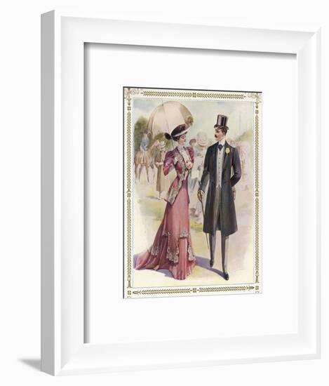 He: Frock Coat Top Hat Grey Trousers Cravat Buttonhole-A. Ferro-Framed Art Print