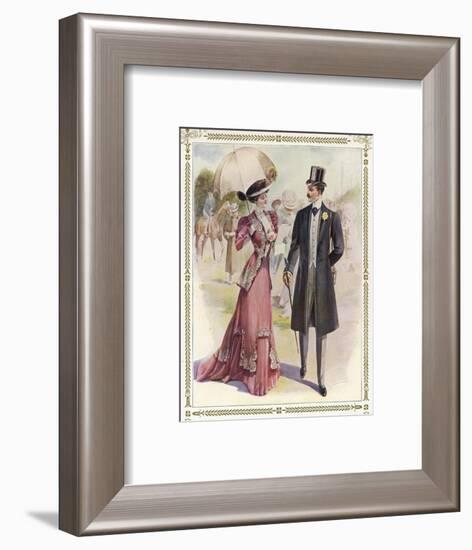 He: Frock Coat Top Hat Grey Trousers Cravat Buttonhole-A. Ferro-Framed Art Print