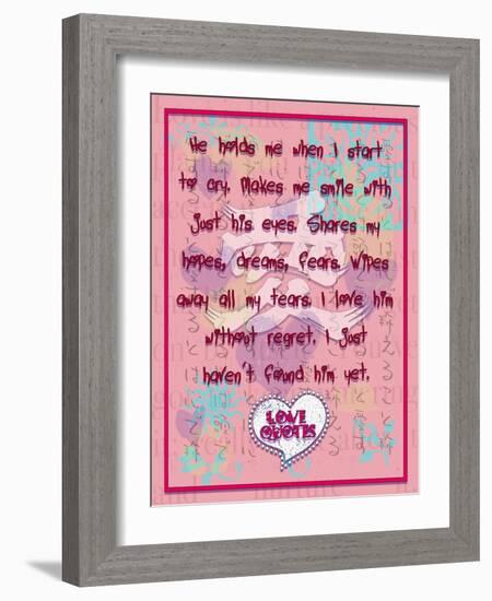 He Hold Me When I Start to Cry-Cathy Cute-Framed Giclee Print