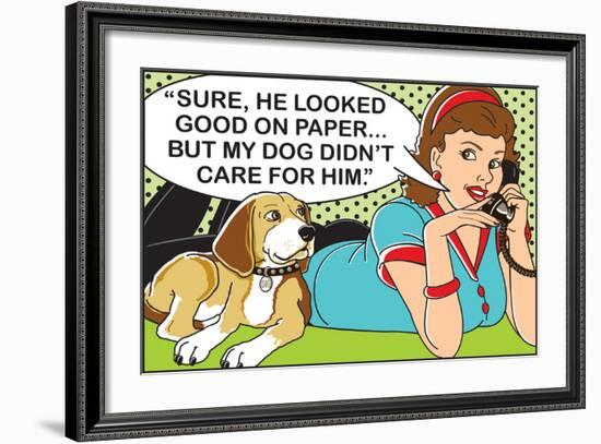 He Looked Good on Paper-Dog is Good-Framed Art Print