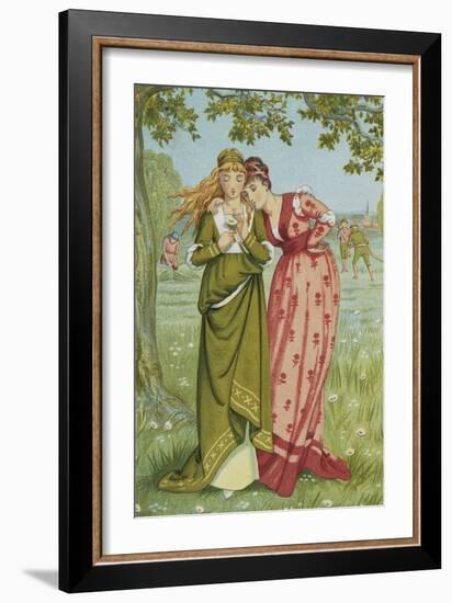 He Loves Me, He Loves Me Not-Walter Crane and Kate Greenaway-Framed Giclee Print