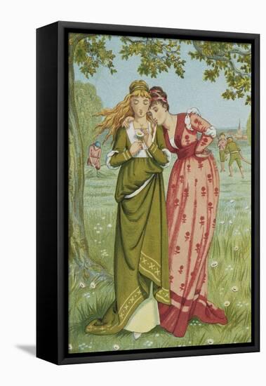 He Loves Me, He Loves Me Not-Walter Crane and Kate Greenaway-Framed Premier Image Canvas