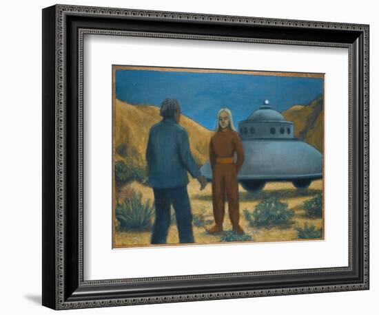 He Meets Orthon, a Venusian, at Desert Center, California-Michael Buhler-Framed Art Print