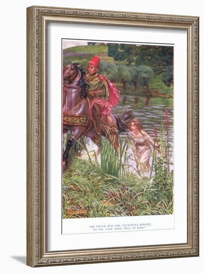 He Never Was the Courteous Knight, to Say, Fair Maid Will Ye Ride?, 1928-John Byam Liston Shaw-Framed Giclee Print