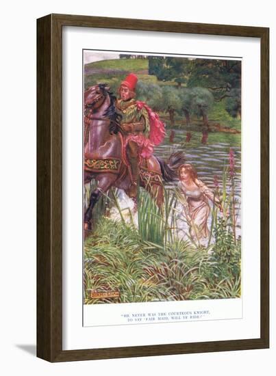 He Never Was the Courteous Knight, to Say, Fair Maid Will Ye Ride?, 1928-John Byam Liston Shaw-Framed Giclee Print