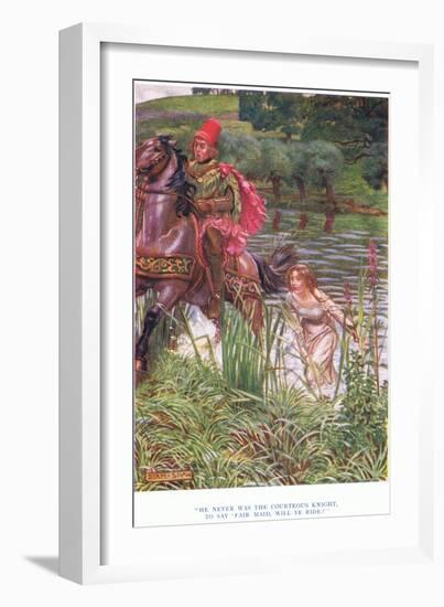 He Never Was the Courteous Knight, to Say, Fair Maid Will Ye Ride?, 1928-John Byam Liston Shaw-Framed Giclee Print