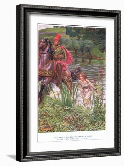 He Never Was the Courteous Knight, to Say, Fair Maid Will Ye Ride?, 1928-John Byam Liston Shaw-Framed Giclee Print