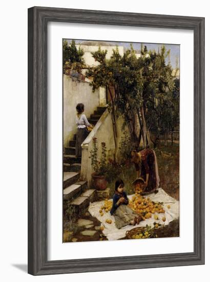 he Orange Gatherers-John William Waterhouse-Framed Giclee Print