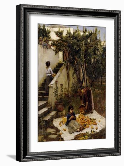 he Orange Gatherers-John William Waterhouse-Framed Giclee Print