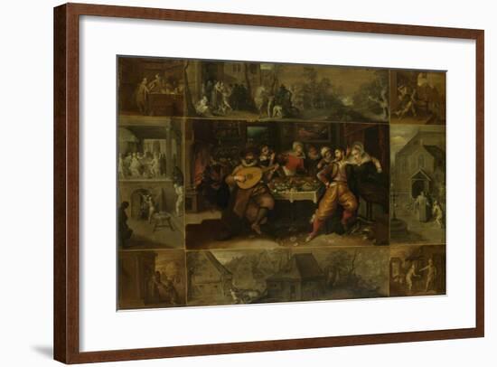 He Parable of the Prodigal Son, 1620-Frans Francken the Younger-Framed Giclee Print