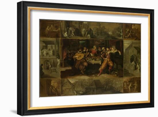 He Parable of the Prodigal Son, 1620-Frans Francken the Younger-Framed Giclee Print