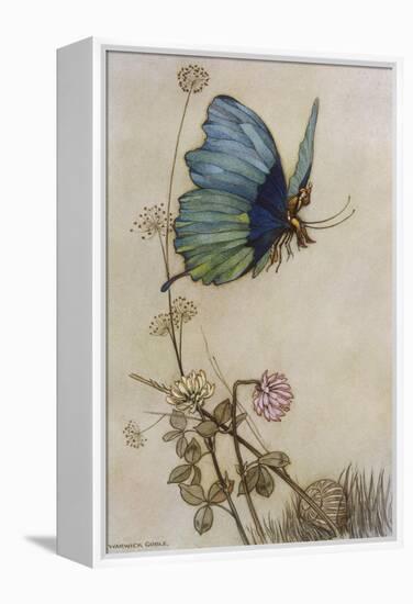 He Rides on the Back of a Butterfly-Warwick Goble-Framed Premier Image Canvas