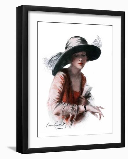 "He's Late,"March 8, 1924-R.M. Crosby-Framed Giclee Print