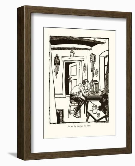 He Set The Clock On The Table-Frank Dobias-Framed Art Print