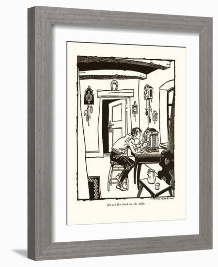 He Set The Clock On The Table-Frank Dobias-Framed Art Print