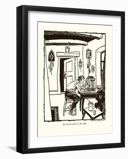 He Set The Clock On The Table-Frank Dobias-Framed Art Print