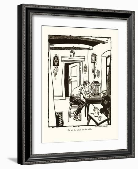 He Set The Clock On The Table-Frank Dobias-Framed Art Print