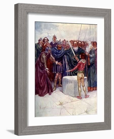 He Stood There Holding the Magic Sword in His Hand-AS Forrest-Framed Giclee Print