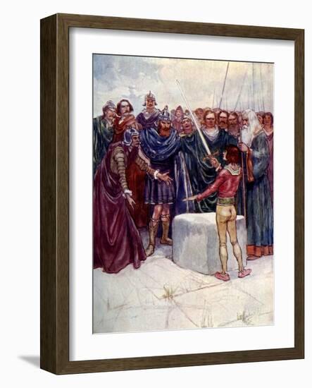 He Stood There Holding the Magic Sword in His Hand-AS Forrest-Framed Giclee Print