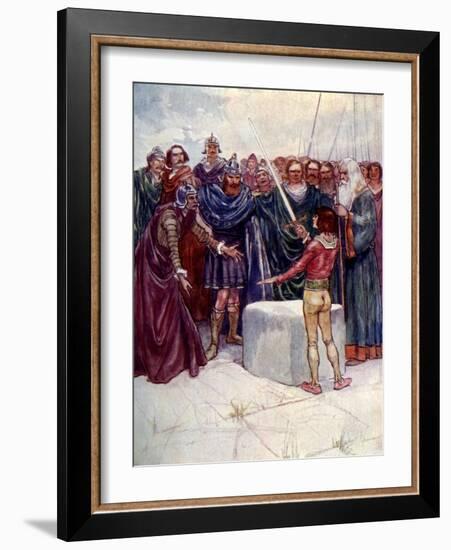 He Stood There Holding the Magic Sword in His Hand-AS Forrest-Framed Giclee Print