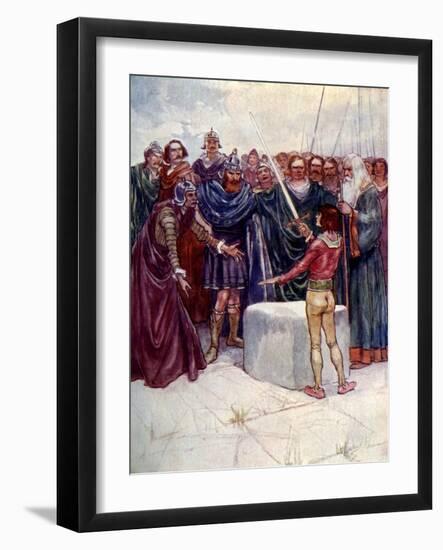 He Stood There Holding the Magic Sword in His Hand-AS Forrest-Framed Giclee Print