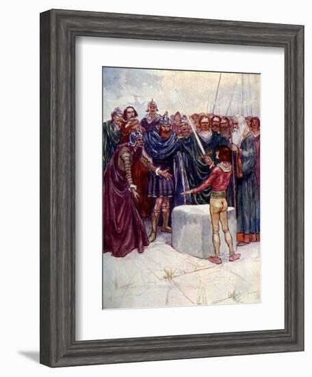 He Stood There Holding the Magic Sword in His Hand-AS Forrest-Framed Giclee Print