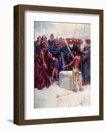 He Stood There Holding the Magic Sword in His Hand-AS Forrest-Framed Giclee Print