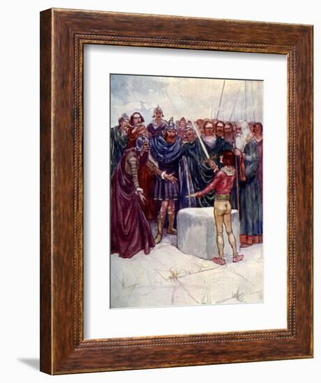 He Stood There Holding the Magic Sword in His Hand-AS Forrest-Framed Giclee Print