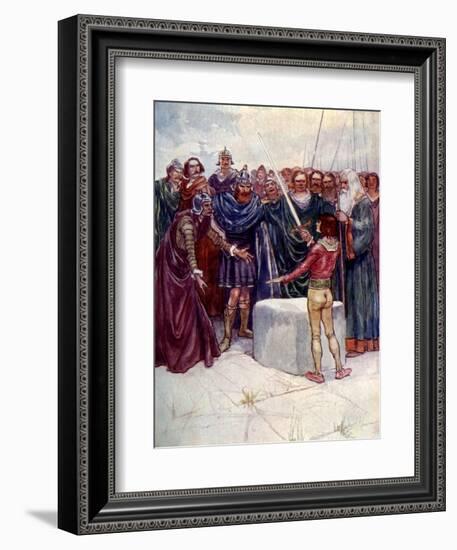 He Stood There Holding the Magic Sword in His Hand-AS Forrest-Framed Giclee Print